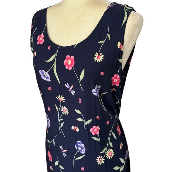 Kathie Lee Floral Sheath Dress Womens 10 Y2K Cottagecore Summer Maxi - Picture 2 of 10